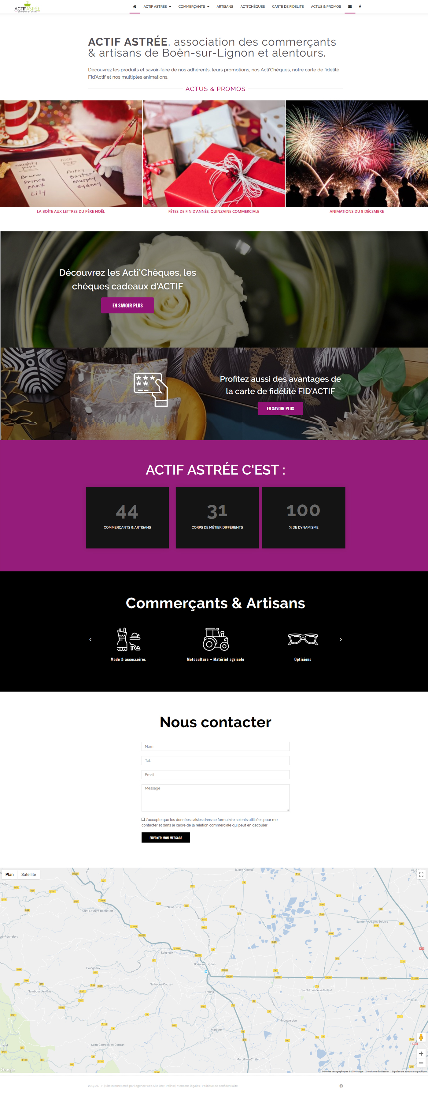 Création du site web d'une association de commerçants, ACTIF Astrée