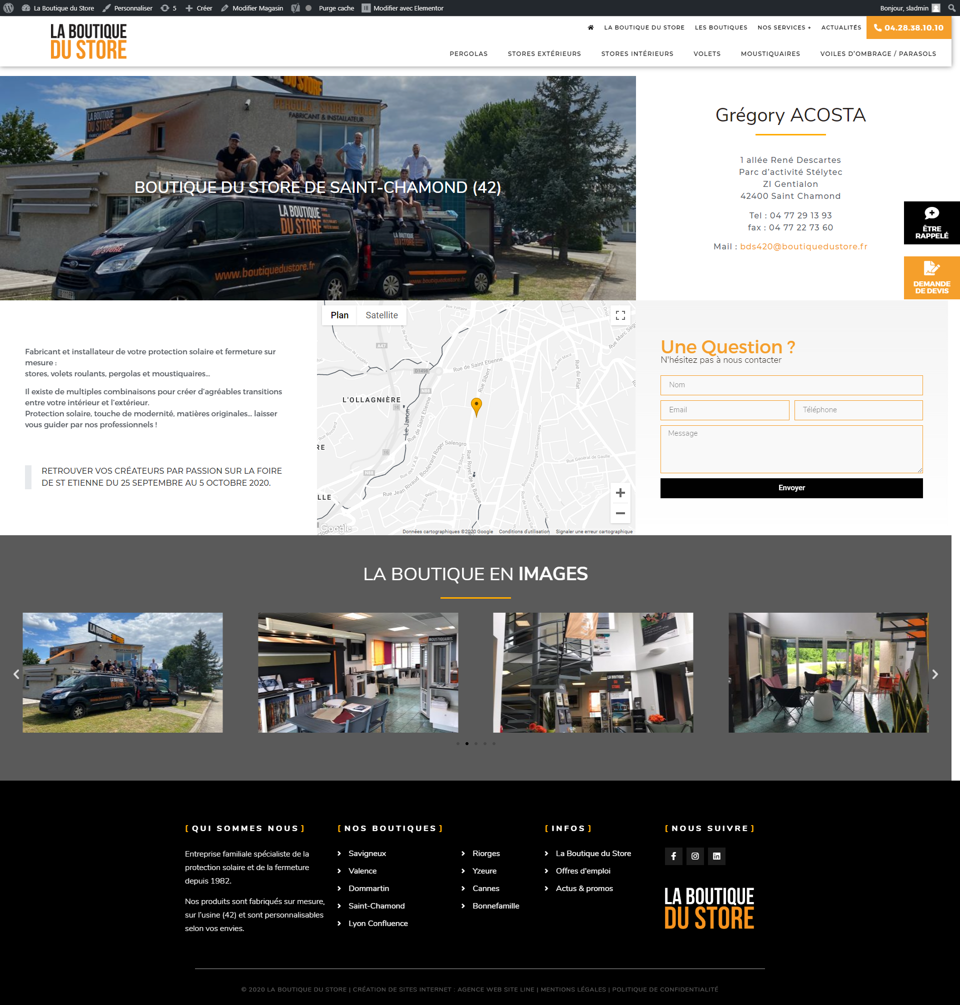 Création site Internet store, volets roulants, moustiquaires, Loire, 42