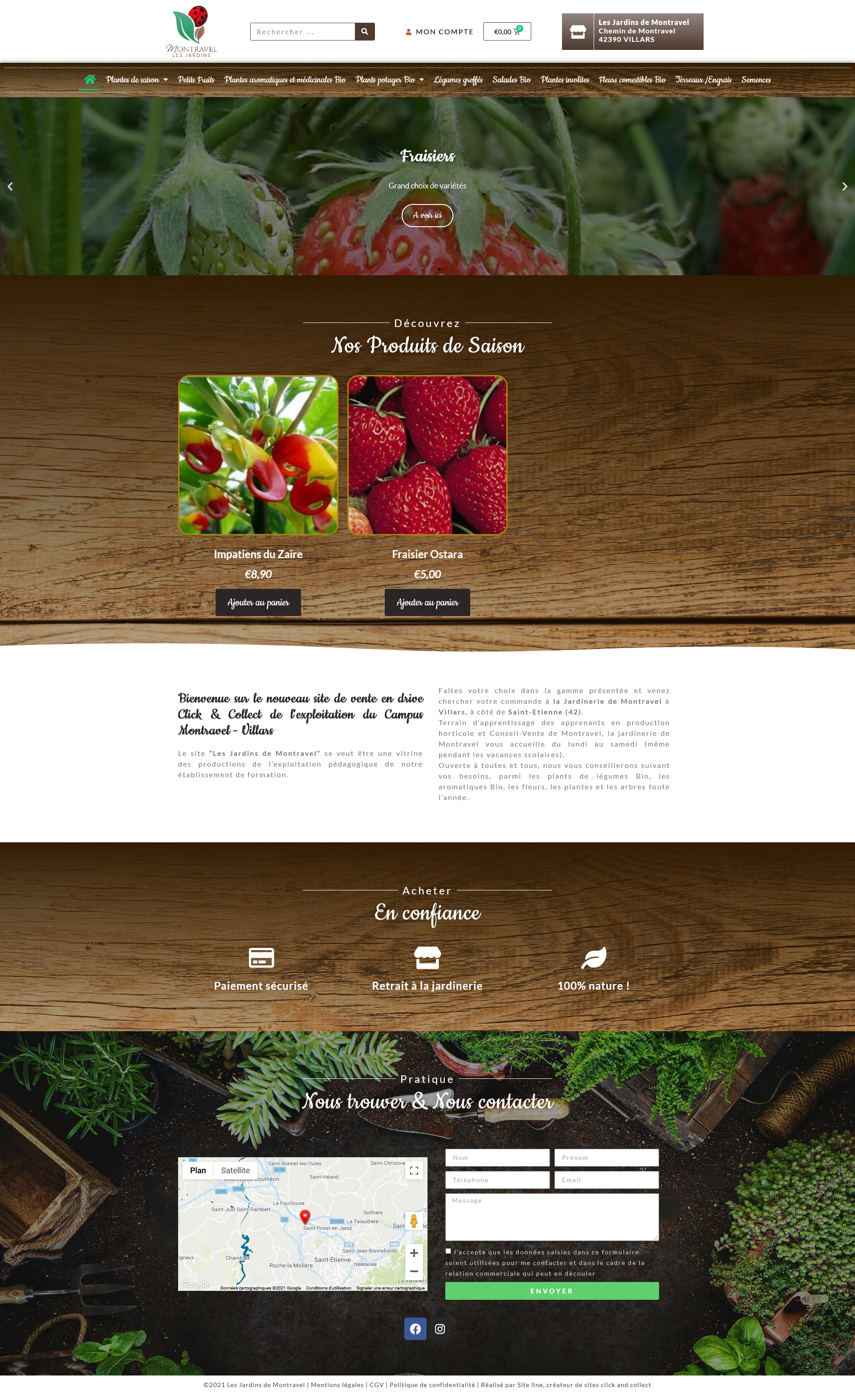 Réalisation site click and collect plantes, fruits, légumes à St-Etienne