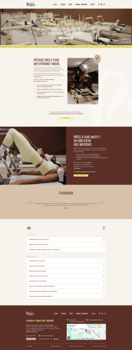 création du site web de Pilates in the City, studio de Pilates Reformer premium à St-Etienne